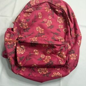 Hollister Pink and Orange Backpack Vibrant Floral‎ Design